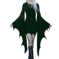 Wozhidaoke haljine za žensku gotičku haljinu za plus veličinu hladnog ramena leptir rukava mrežasta
