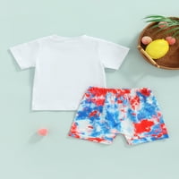 Suantret Toddler Baby Boy 4. srpnja odijelo za kratki rukav majica Top American zastava kratke hlače