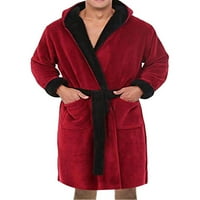 Paille muški omotač ogrtač dugih rukava sljeva haljina kapuljača za kupanje meka noć pidžama crvena