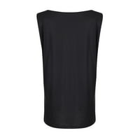 Bluze za žene Tie-Dye Solid Pulover U-izrez rezervoar bez rukava tiskani šareni prsluk XL
