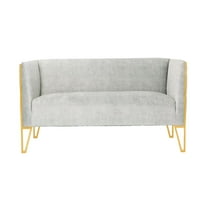 Manhattan Comfort vector 81. u. Siva i zlatna baršunasta kauč na 3 sjedala