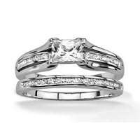 Njezin i njegov srebrni nehrđajući čelik i titanijum vjenčani zaručnički prsten za vezu Veličina Žene
