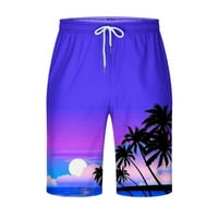 Safuny muške kratke hlače za plažu sa džepom Ljeto Prodaja šalica Jogger Sportska vježba Moda Fit Clearians Tropicko drvo Ispis Trendi pantalone Elastični struk ljubičasti XXXXXL