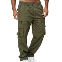 jjayotai hlače za muškarce čišćenje muškaraca čvrsti povremeni džepovi na otvorenom ravno tipovi fitness hlače teretni hlače pantalone se okreću zelena