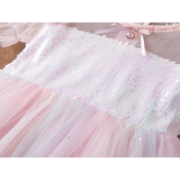 TODDLER Baby Girl Princess Haljina Rainbow Sequins Gaze spajanje ruffle rukave Tutu haljina haljina