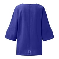 Ljetne žene s rukavima s kraljevcem Cvjetni ispisani labavi top T TOP T majice Casual posteljina tunika Tee bluza