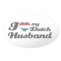 Cafepress - Obožavam oval naljepnica holandski suprug - naljepnica