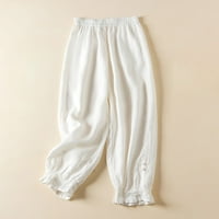 GAECUW posteljine za žene Ležerne ljetne pantalone plus veličina opuštene fit duge hlače Lounge pantalone