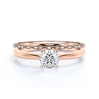 Spektakularno i ukrasno 1. Carat Round Cut Diamond Moissine Solitaire Angažman prsten, vjenčani prsten,