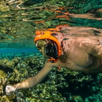 Ocean Reef Aria QR + W držač kamere Potpuno lice Snorkeling maska ​​protiv magle narančaste