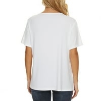 Zodggu Trendy ponude Žene izdubljeni ljetni bluza Lounge vrat vrat s kratkim rukavima Tuničke košulje