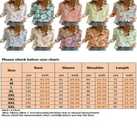 CAPREZE Gumb DOWN bluza Tunika košulje za žene Jednokrevetni rever na vratu Radne majice s dugim rukavima Style-J 4XL