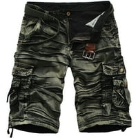 B91XZ muške kratke hlače Multi džep teretni hlače obrezane hlače labave casual pantalone ravno hlače