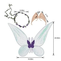 Hirigin Girls Butterfly Fairy Coustme, krila Elf uši za glavu vijenca za Halloween Christmas Cosplay