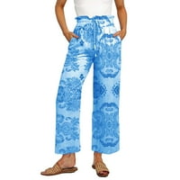 Ženske hlače Ležerne prilike za ispisane hlače Izvlačenje elastičnih struka udobnih pantalona Džepovi