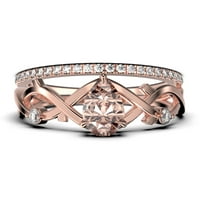 BOHO & HIPPIE 1. Karatni kruški rezani morgatit i dijamantni movali jedinstveni zaručni prsten, vjenčani