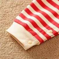 Bjutir Baby Girl Božićne odjeće Deer Baby Romper Dugi rukav Striped Striped Xmas Xmas odjeća za 3 mjeseca