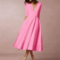 Ženske ljetne haljine Ljetne haljine za žensko plašt s visokim vratom COVELLLYWEIGH PINK S