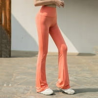 Pantalone za žene Ženske pantalone Visoke elastične visokog struka pantalone s tankim joga hlače Fitness Hlače narančastom m