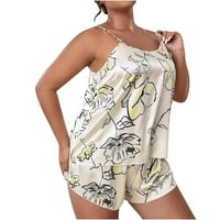Mrat Womens pidžama set imitacija svilene pidžame duge spavaćice za žene haljine za žensko plus veličine