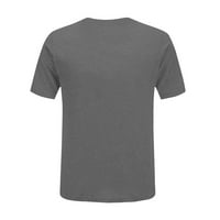 Ženske bluze za odrasle casual kratkih rukava Udobna tiskanje okrugla vrata majica na vrhu tamno siva