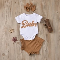 Efsteb Toddler Outfits Newborn Toddler novorođenčad Dječje djevojke Odjeća za odjeću Okrugli vrat Casual