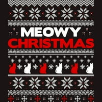 Meowy Christmas Funny Xmas Poklon košulja Muški ugljen Heather Siva grafika TEE - Dizajn ljudi 3xl