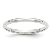 14k bijeli zlatni prsten za prsten Wedding Comfort LTW Fit veličine 6