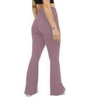 Žene rastezanje joge tamne Slim Fit Solid Color V elastična struka Široka lukava za noge Udobnu teretanu