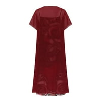 Cleariance Ženska haljina Ležerna šifonska kratka rukava s kratkim rukavima s dvije komad haljine s