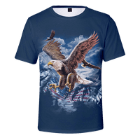 T-majice Eagle 3D tiskana majica za djecu smiješna odjeća za velike i visoke djece, 140