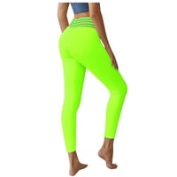 Yoga Hlače Žene Solid Workwing gamaše Fitness Sportski trčanje joga hlače zeleno + m