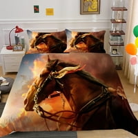 Poklopac prekrivača 3D 3D konjsko slikanje Duvet pokriva Vintage Kućni tekstil Poliesterski prekrivač