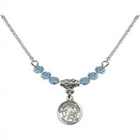 Rodijumska ogrlica s plavim matrovskim mjesecom kamene perle i čuvar anđela W Child Charm
