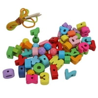 Abeceda trake perle, premium bukov abeceda učenje sjajnih igračaka za učenje u učenju za učenje za diy