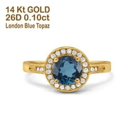 14K zlato 0,94ct okrugli umjetnost deco prirodni dijamantski angažman vjenčani prsten veličine 7