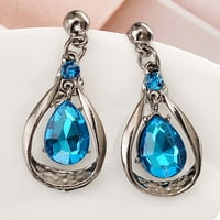 Postavite pretjerane plemenite prekrasne ogrlice na ogrlicu Set Water Drop Fau Gem Privjesak Ogrlice