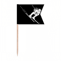 Crni sportski skijaški uzorak ilustracija zastava za zube zastava označavanje za označavanje za zabavu