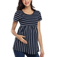 Ženska materinstvo kratki rukav modni print tiho za trudnoću T-majica