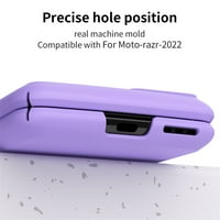 Kućište kruga Kompatibilan sa Motorolom Moto Razr, [Holder olovke] Silm Premium PU kožna poslovna sklopljiva šarka zaštitna kofer za poklopac za Motorola Moto Razr, ljubičasta