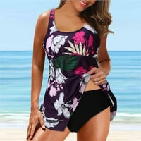 Toyfunny ženski tankeni veliki bikini set digitalni print suspender na plaži Split kupaći kostim