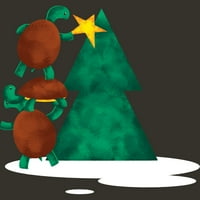 Božićno drvce kornjače Juniori Drveni grački grafički tee - Dizajn ljudi XL
