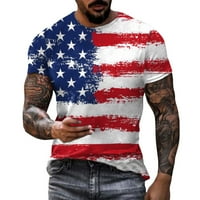 Muški ljetni 3D Digitalni tisak Dan neovisnosti okrugli vrat Torp majica s kratkim rukavima MUŠKARSKI