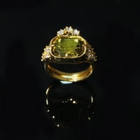 Frehsky prstenovi svijetli cirkon ring okrugli žuti kameni nakit modni nakit angažirani prsten za žene