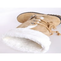 WAZSHOP WOMENS čizme za snijeg plišano oblozi zimsko čipka za čipke tople cipele Comfort okrugli nožni ženski lug potplat prozračni žuti 5.5