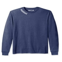 Daxton Premium Nashville Muškarci dugih rukava majica ultra mekani srednje težine pamuk, Heather Navy