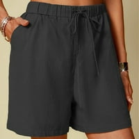 Lopecy-Sta ženske pamučne kratke hlače Čvrsto boje Udobne elastične širine noge Casual Hots Displatne