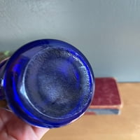Vintage minijaturna lampa za plavu staklenu ulju