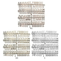 Alphabet brojevi znakovi za promjenjive ploče za osjet na pločice