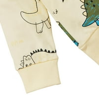 Sumumk Toddler Baby Boy Duks outfit Cartoon Dinosaur dugih rukava TOP PATCH DUGESUIT JOGGER Set odjeće
